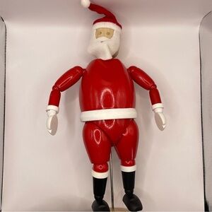 2004 Wood Carved Articulated Posable Dancing Santa Claus #707/2000 Design Ideas
